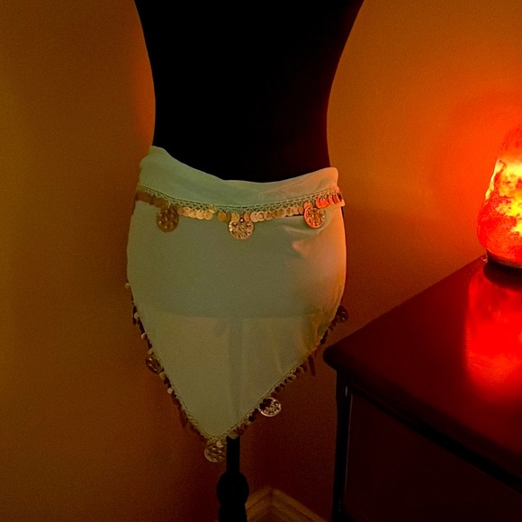 Gorgeous aqua coin bellydance wrap - Picture 2 of 4